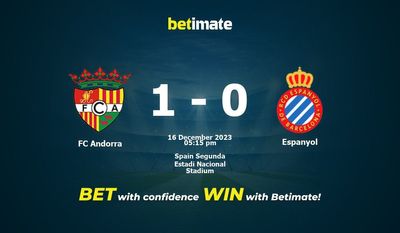 FC Andorra vs Espanyol ennustus, kertoimet ja vedonlyöntivinkit 16.12.2023