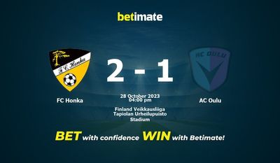 FC Honka vs AC Oulu Ennuste, kertoimet ja vedonlyöntivinkit 28.10.2023