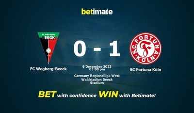 FC Wegberg-Beeck vs SC Fortuna Köln Ennuste, kertoimet ja vedonlyöntivinkit 9.12.2023