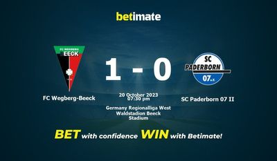 FC Wegberg-Beeck vs SC Paderborn 07 II Ennuste, kertoimet ja vedonlyöntivinkit 20.10.2023