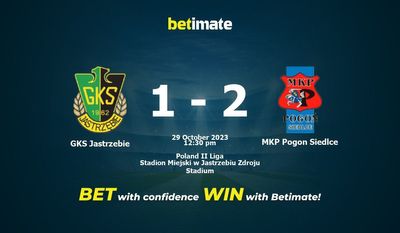 GKS Jastrzebie vs MKP Pogon Siedlce -ennuste, kertoimet ja vedonlyöntivinkit 29.10.2023