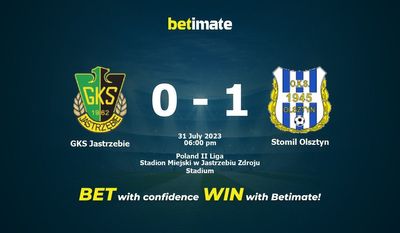 GKS Jastrzebie vs Stomil Olsztyn ennustus, kertoimet ja vedonlyöntivinkit 31.7.2023