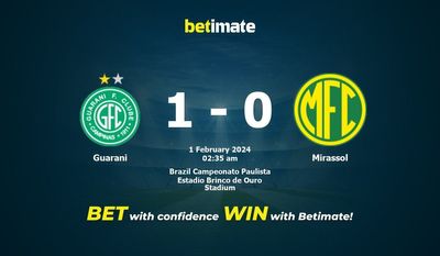 Guarani vs Mirassol -ennuste, kertoimet ja vedonlyöntivinkit 1.2.2024