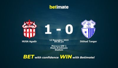 HUSA Agadir vs Ittihad Tanger -ennustus, kertoimet ja vedonlyöntivinkit 12.11.2023