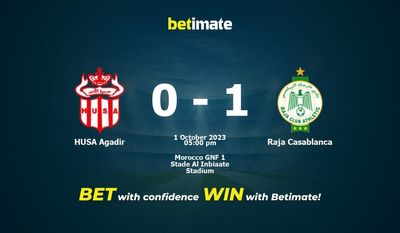 HUSA Agadir vs Raja Casablanca -ennuste, kertoimet ja vedonlyöntivinkit 1.10.2023