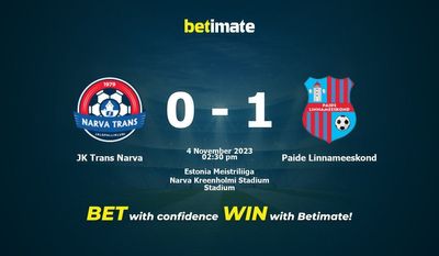 JK Trans Narva vs Paide Linnameeskond Ennuste, kertoimet ja vedonlyöntivinkit 4.11.2023