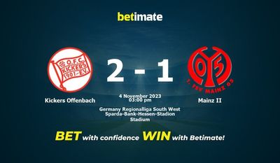 Kickers Offenbach vs Mainz II ennustus, kertoimet ja vedonlyöntivinkit 4.11.2023