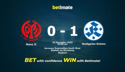 Mainz II vs Stuttgarter Kickers -ennuste, kertoimet ja vedonlyöntivinkit 10.12.2023