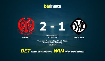 Mainz II vs VfR Aalen -ennuste, kertoimet ja vedonlyöntivinkit 29.8.2023