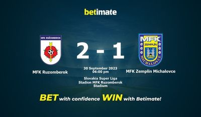 MFK Ruzomberok vs MFK Zemplin Michalovce Ennustus, kertoimet ja vedonlyöntivinkit 30.09.2023