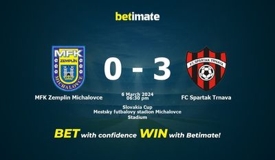 MFK Zemplin Michalovce vs FC Spartak Trnava Ennuste, kertoimet ja vedonlyöntivinkit 6.3.2024