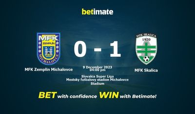 MFK Zemplin Michalovce vs MFK Skalica Ennuste, kertoimet ja vedonlyöntivinkit 9.12.2023