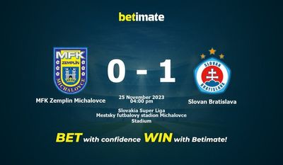 MFK Zemplin Michalovce vs Slovan Bratislava -ennuste, kertoimet ja vedonlyöntivinkit 25.11.2023