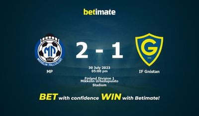 MP vs IF Gnistan -ennuste, kertoimet ja vedonlyöntivinkit 30.7.2023