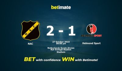 NAC vs Helmond Sport -ennuste, kertoimet ja vedonlyöntivinkit 27.10.2023
