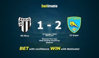 NS Mura vs FC Koper Ennuste, kertoimet ja vedonlyöntivinkit 22.10.2023