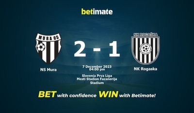NS Mura vs NK Rogaska Ennustus, kertoimet ja vedonlyöntivinkit 7.12.2023