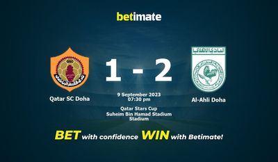 Qatar SC Doha vs Al-Ahli Doha -ennuste, kertoimet ja vedonlyöntivinkit 9.9.2023