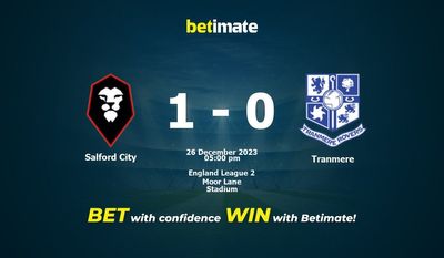Salford City vs Tranmere ennustaminen, kertoimet ja vedonlyöntivinkit 26.12.2023