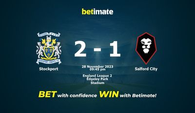 Stockport vs Salford City -ennuste, kertoimet ja vedonlyöntivinkit 28.11.2023