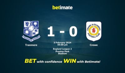 Tranmere vs Crewe -ennuste, kertoimet ja vedonlyöntivinkit 03.02.2024