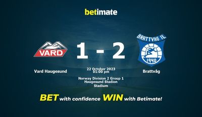 Vard Haugesund vs Brattvåg Ennuste, kertoimet ja vedonlyöntivinkit 22.10.2023