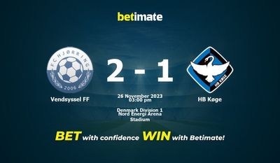 Vendsyssel FF vs HB Køge ennustaminen, kertoimet ja vedonlyöntivinkit 26.11.2023