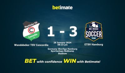 Wandsbeker TSV Concordia vs ETSV Hamburg Ennuste, kertoimet ja vedonlyöntivinkit 26.01.2024