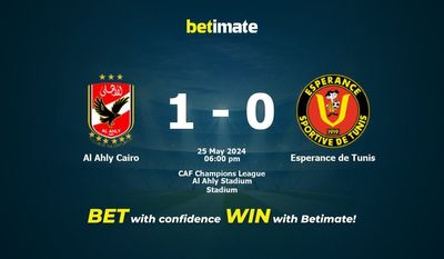 Al Ahly le Caire vs Espérance de Tunis Prédiction, cotes et conseils de paris 25/05/2024