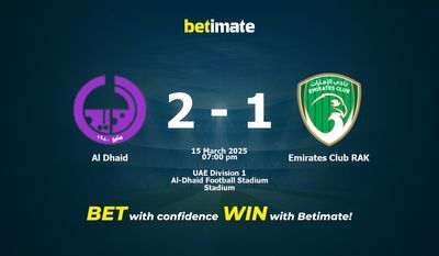 Al Dhaid vs Emirates Club RAK : pronostics, cotes et conseils de paris (15/03/2025)