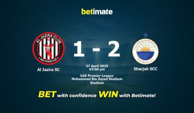 Pronostic, cotes et conseils de paris Al Jazira SC vs Sharjah SCC (27/04/2025)