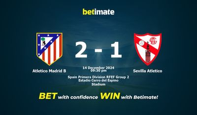 Pronostic, cotes et conseils de paris Atletico Madrid B vs Séville 14/12/2024