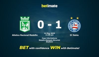 Pronostic, cotes et conseils de paris Atlético Nacional Medellin vs EC Bahia (14/05/2025)
