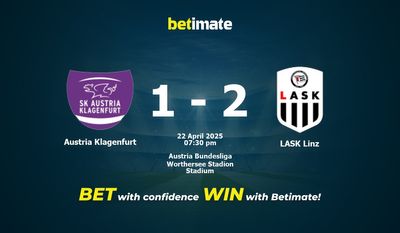 Austria Klagenfurt vs LASK Linz Prédiction, cotes et conseils de paris 22/04/2025