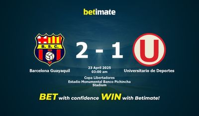 Barcelone Guayaquil vs Universitario de Deportes Prédiction, cotes et conseils de paris 23/04/2025