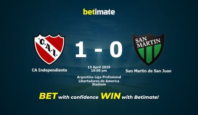 CA Independiente vs San Martin de San Juan Prédiction, cotes et conseils de paris 13/04/2025