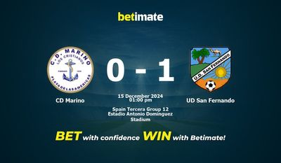 Pronostic, cotes et conseils de paris CD Marino vs UD San Fernando 15/12/2024