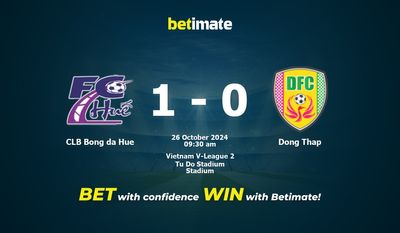 Pronostic, cotes et conseils de paris pour CLB Bong da Hue vs Dong Thap 26/10/2024