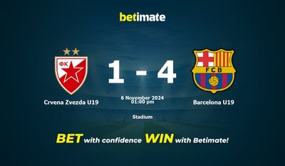 Crvena Zvezda U19 vs Barcelone U19 Prédiction, cotes et conseils de paris 06/11/2024