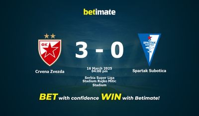 Crvena Zvezda vs Spartak Subotica Prédiction, cotes et conseils de paris 16/03/2025