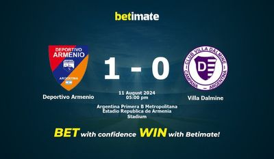 Deportivo Armenio vs Villa Dalmine Prédiction, cotes et conseils de paris 11/08/2024