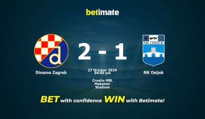 Dinamo Zagreb vs NK Osijek Prédiction, cotes et conseils de paris 27/10/2024