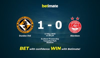 Pronostic, cotes et conseils de paris Dundee Utd vs Aberdeen (17/05/2025)