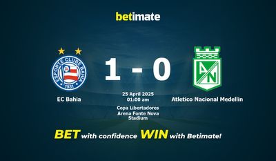 Pronostic, cotes et conseils de paris EC Bahia - Atlético Nacional Medellin (25/04/2025)