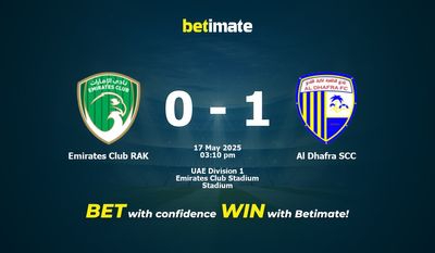Emirates Club RAK vs Al Dhafra SCC : Pronostic, cotes et conseils de paris (17/05/2025)