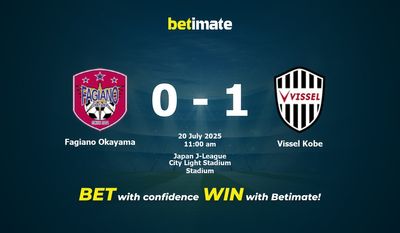 Pronostic, cotes et conseils de paris Fagiano Okayama vs Vissel Kobe (20/07/2025)