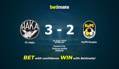 Pronostic, cotes et conseils de paris FC Haka vs KuPS Kuopio (24/06/2025)