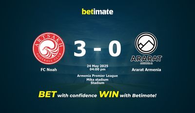 Pronostic, cotes et conseils de paris FC Noah vs Ararat Armenia (24/05/2025)