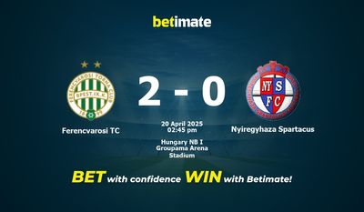 Pronostic, cotes et conseils de paris Ferencvarosi TC vs Nyiregyhaza Spartacus (20/04/2025)
