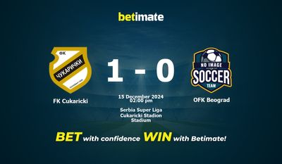 FK Cukaricki vs OFK Beograd Prédiction, cotes et conseils de paris 15/12/2024